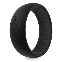 A black silicone ring is the best option for a flexible ring for going on adventures and enjoying the outdoors.