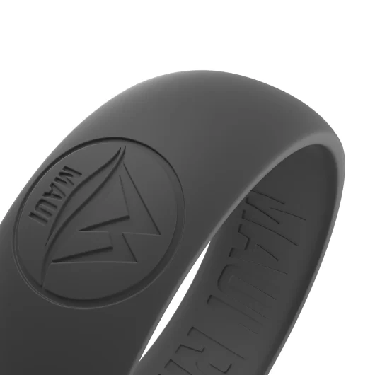 Detailed dusky gray silicone fing for a resilient ring intended for outdoor activities and recreational pursuits.