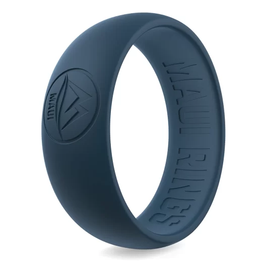 Navy blue resilient silicone ring for activities in the navy or for on an expedition.