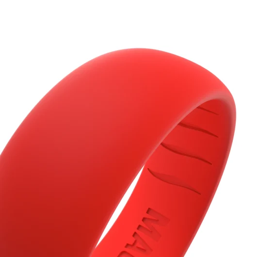 Details fire red classic silicone ring men flexible and breathable alternative ring for men.