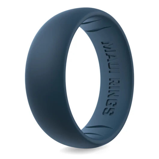 Navi blue classic silicone ring men flexible and breathable alternative ring for men.