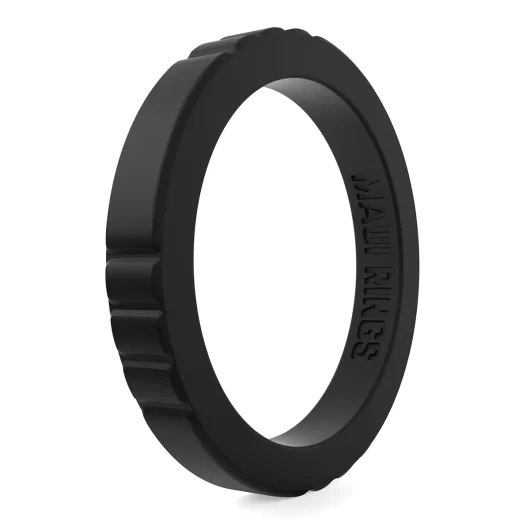 Elegant stackable silicone ring women black magic comfortable and breathable wearing alone or mix and match.