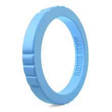 Elegant stackable silicone ring women blue sky comfortable and breathable wearing alone or mix and match.