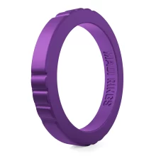 Elegant stackable silicone ring women lavender purple comfortable and breathable wearing alone or mix and match.
