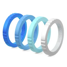 thumbnail image 2 of Tomsey Ladies Silicone Ring – Pastel Mix & Match Band, Women's Flexible Gym Workout Ring A917 2 of 5