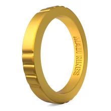 Elegant stackable silicone ring women yellow gold comfortable and breathable wearing alone or mix and match.
