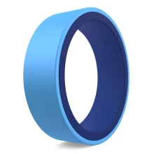 Double-sided two tone silicone ring for men and women blue, dark-blue safer to wear functional alternative mens rings.