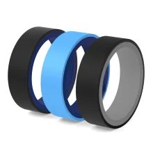 Double-sided two tone gym set silicone ring for men black, blue, grey.