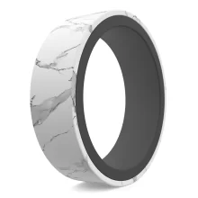 Double-sided two tone silicone ring for men marble, grey safer to wear functional alternative mens rings.