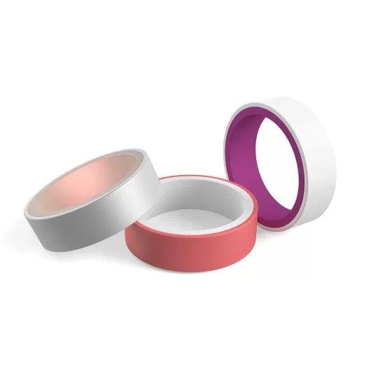 Fashionable reversible two tone funky set silicone ring women silver,rose gold, pink, white