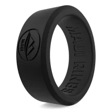 Solid black silicone ring men durable and comfortable to wear functional wedding ring prevent ring avulsion.