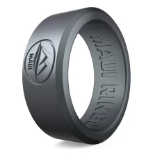 Dark metal solid silicone ring men metal alternative ring daily-wear engagement rings for men.