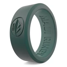 Hunter green solid silicone ring men durable and practical to wear during outdoor activities, hunting and hiking.