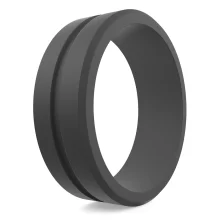 Dark grey sport silicone ring men alternative ring daily-wear engagement rings for men.