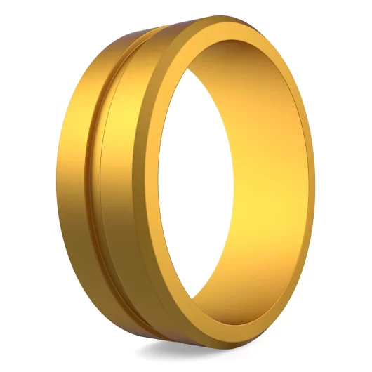 Metal gold sport silicone ring men engagement rings for men modern wedding alternative ring.