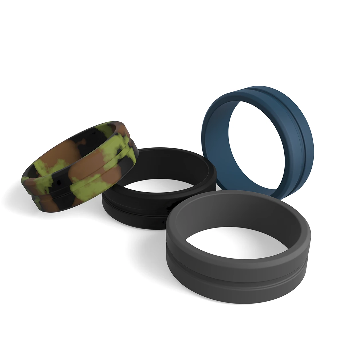 thumbnail image 2 of Safety Silicone Wedding Bands ROQ 4-Pack Silicone Wedding Rings 2 of 12
