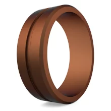 Metal bronze sport silicone ring men alternative ring daily-wear engagement rings for men.