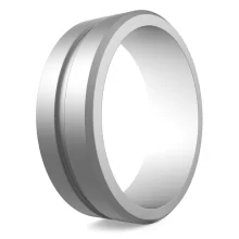 Metal silver sport silicone ring men alternative ring daily-wear engagement rings for men.