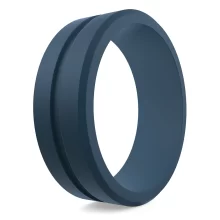 Navy blue sport silicone ring men for navy jobs and outdoor sport activities.