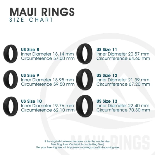 Ultra-light and comfortable MAUI Adventure rubber ring with flexible design and smooth, soft edges for men’s wedding band