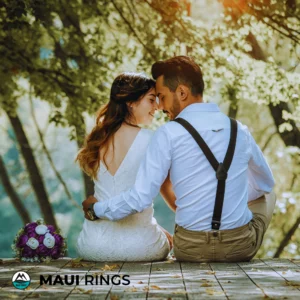 Wedding couple love Maui Rings